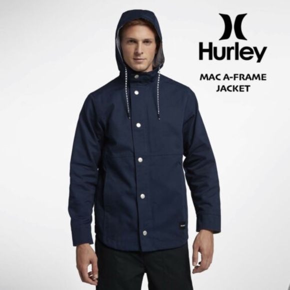 Hurley Mac A Frame Full-Zip Hooded Cotton Jacket Mens Large - Picture 2 of 14